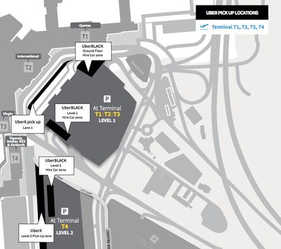 Melbourne Airport's new UberX pick-zones (you'll pay for them ...